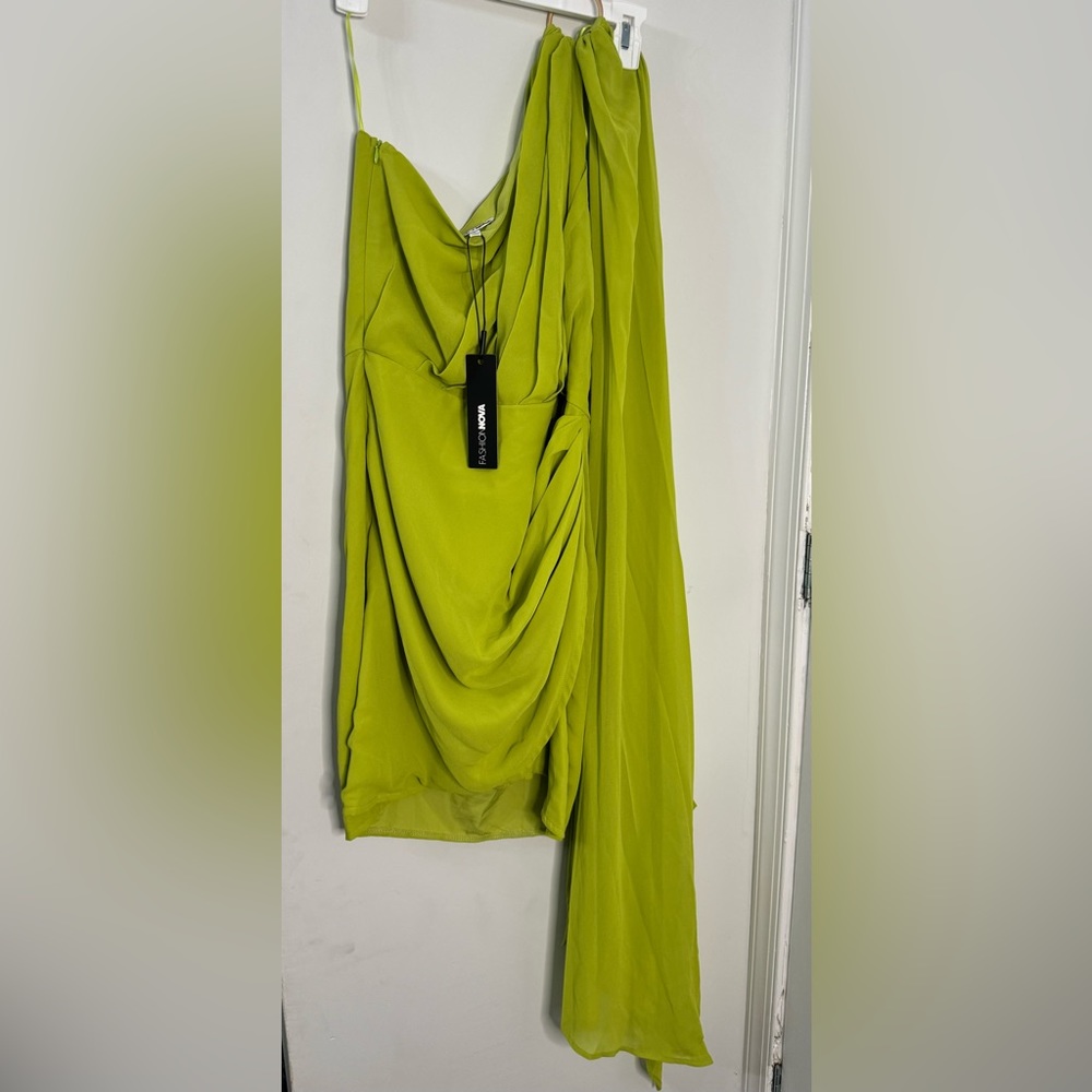 Fashion Nova Lime Raquel Mini Dress NWT